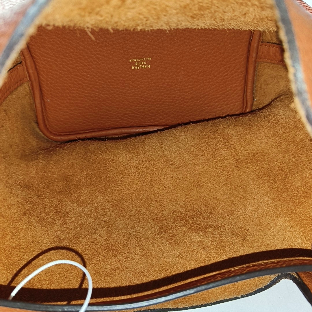 HERMÈS Picotin Lock 18 Hermes Orange Clemence Leather Tote Handbag with Silver Hardware-(SKU)-962333436