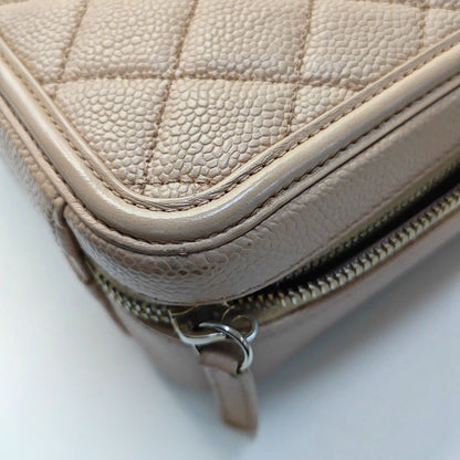 CHANEL FILIGREE Medium Beige Quilted Lambskin Shoulder Bag, Gold Hardware, 24 Flap-(SKU)-968247914