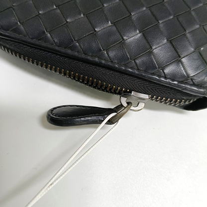 BOTTEGA VENETA Black Cowhide Braided Handbag Black hardware-(SKU)-953739920
