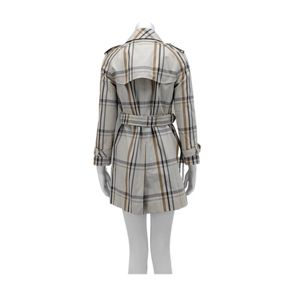 COACH XScode Spring and Autumn Grayish White Cotton Women's Medium Length Windbreaker-(SKU)-943772340