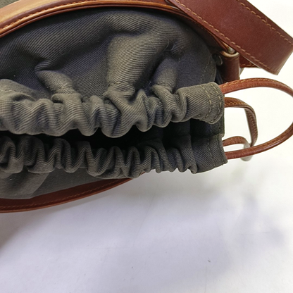 CELINE TRIOMPHE Gray green fabric crossbody bag single shoulder bag Golden hardware-(SKU)-946532608