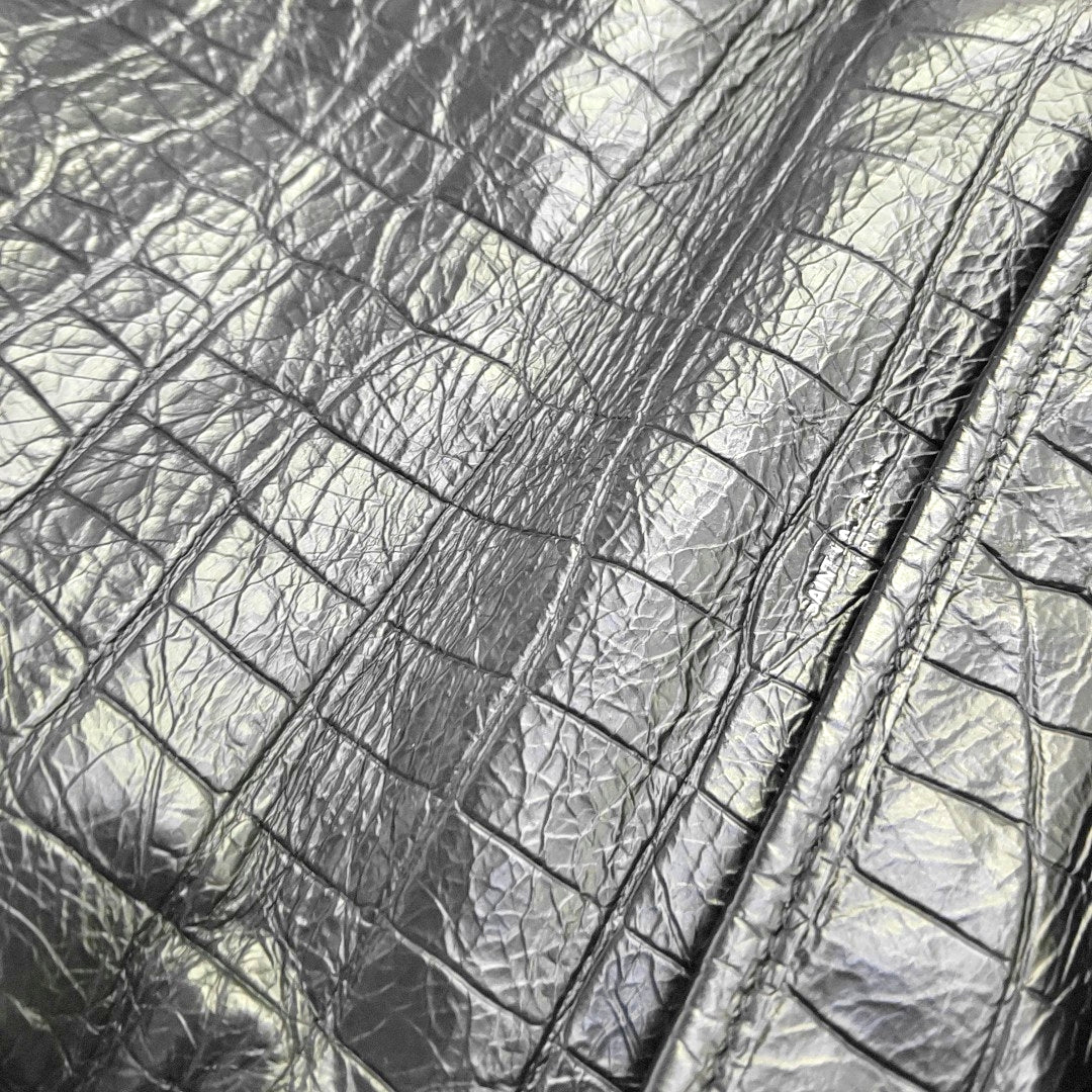 YSL NIKI Medium Size Black Calf Leather Embossed Crossbody Bag Handbag Single Shoulder Bag Black Hardware-(SKU)-967755716