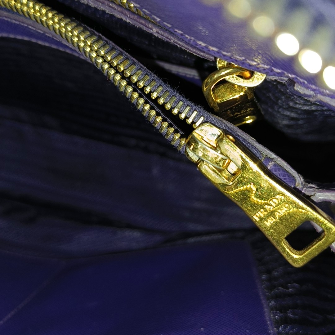 PRADA Promenade Purple Cowhide Logo Monogram Crossbody Shoulder Bag Single Shoulder Bag Golden hardware-(SKU)-950771962
