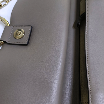 Chloé Faye Medium size Khaki Calf Leather Crossbody Shoulder Bag Golden hardware Removable shoulder strap-(SKU)-952757311