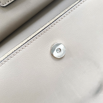 Chloé Faye mini Grey Leather Single Shoulder Bag Golden Silver Hardware-(SKU)-956268840