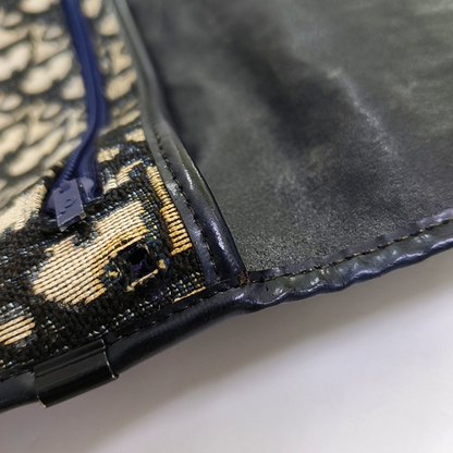 DIOR Brown Canvas Monogrammed Clutch Golden hardware-(SKU)-956712038
