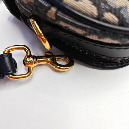 DIOR Bobby East-West Blue Canvas Monogram Embossed Shoulder Bag Crossbody Bag with Detachable Strap-(SKU)-968392687