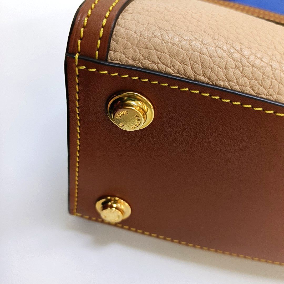 LOUIS VUITTON CITY STEAMER Mini Beige Calfskin Steam Bag Shoulder Bag Convertible Strap-(SKU)-965273931