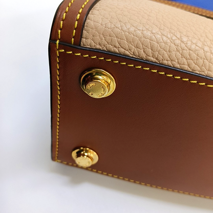 LOUIS VUITTON CITY STEAMER Mini Beige Calfskin Steam Bag Shoulder Bag Convertible Strap-(SKU)-965273931