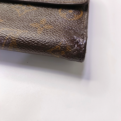 LOUIS VUITTON LUDLOW Brown coated canvas vintage wallet Golden hardware-(SKU)-938172821