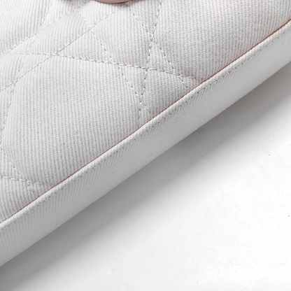 DIOR Lady D-Joy Light Pink Canvas Cannage Quilted Shoulder Bag Tote Crossbody Bag with Detachable Strap-(SKU)-962517480