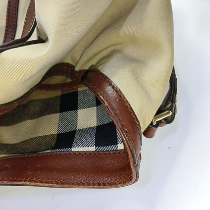 BURBERRY CanterburyMedium Khaki Canvas No Shoulder Bag-(SKU)-936730743