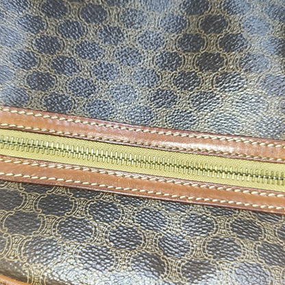CELINE Brown Coated Canvas Triumph Gate Single Shoulder Crossbody Bag Golden hardware-(SKU)-14339227