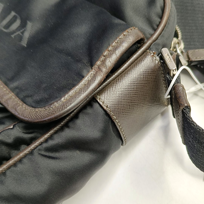 PRADA Black fabric crossbody bag shoulder bag Silver Hardware-(SKU)-953382734