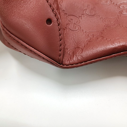GUCCI Ligne Shima Beige Calf Leather Monogrammed Ripple Texture Single Shoulder Bag Handbag Golden hardware-(SKU)-955507212