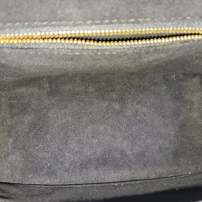 LOUIS VUITTON NICE Small Black Leather Vintage Embossed Shoulder Bag Tote Bag Crossbody Bag Gold Hardware Removable Strap-(SKU)-970099706