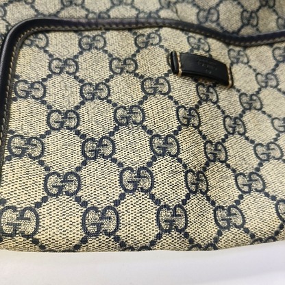 GUCCI Ebony Coated Canvas Monogram Shoulder Tote Crossbody Silver Hardware-(SKU)-951962908