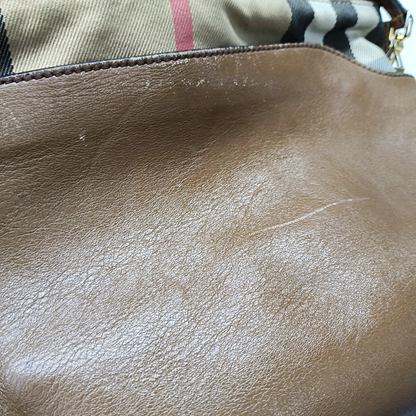 BURBERRY Brown Leather Crossbody Single Shoulder Bag Golden hardware Removable shoulder strap-(SKU)-941129848