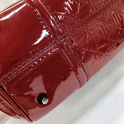 BURBERRY Gladstone Red patent leather textured crossbody bag, handbag Black hardware Removable shoulder strap-(SKU)-958747174