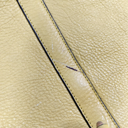 CELINE Yellow Cowhide Single Shoulder Bag Crossbody Bag Golden hardware-(SKU)-946897098