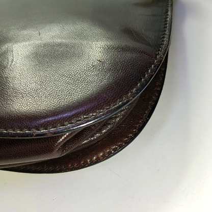 PRADA Dark Brown Leather Handbag Brown Hardware-(SKU)-954064287