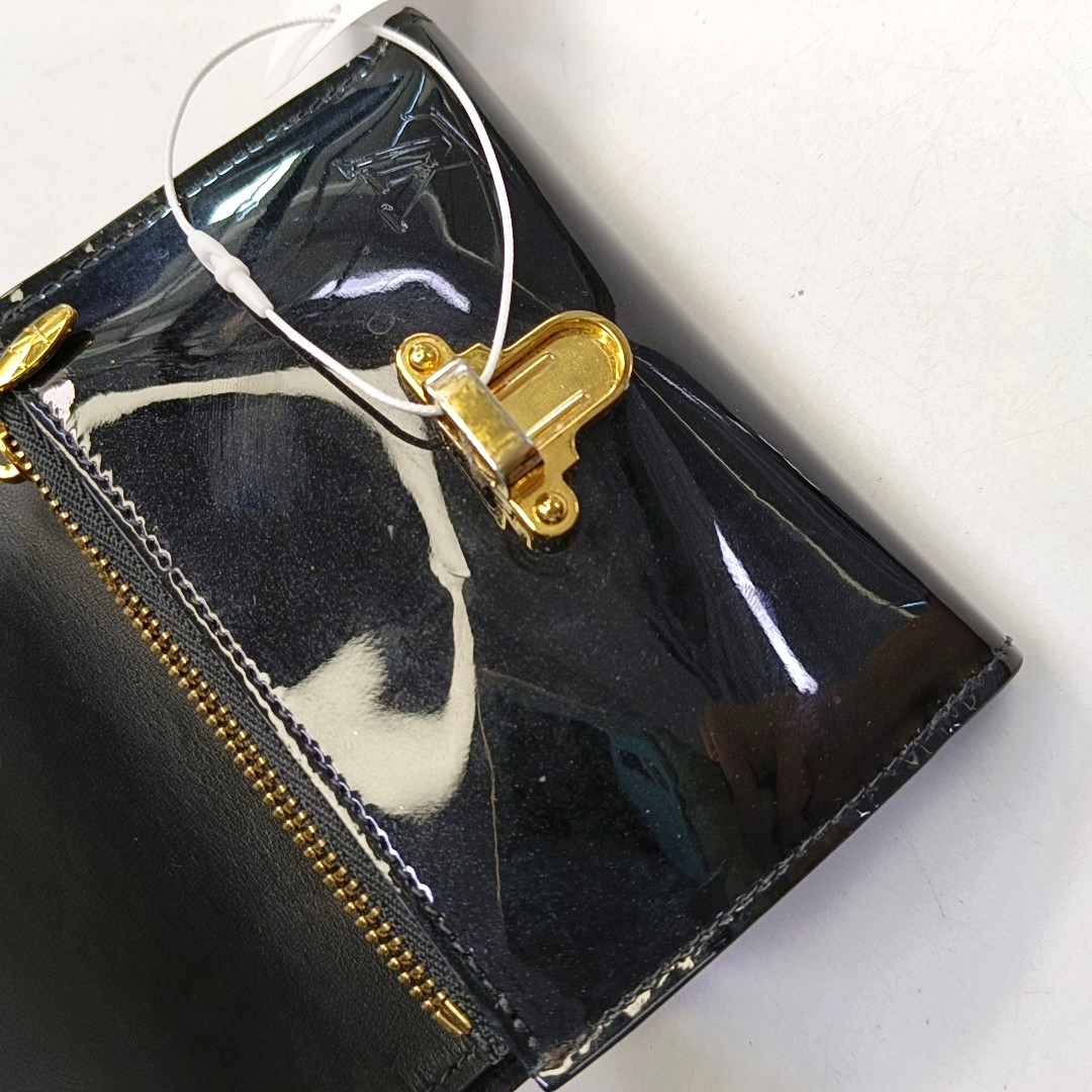 LOUIS VUITTON CHERRYWOOD Black Cowhide Monogram Wallet Golden hardware-(SKU)-949892288