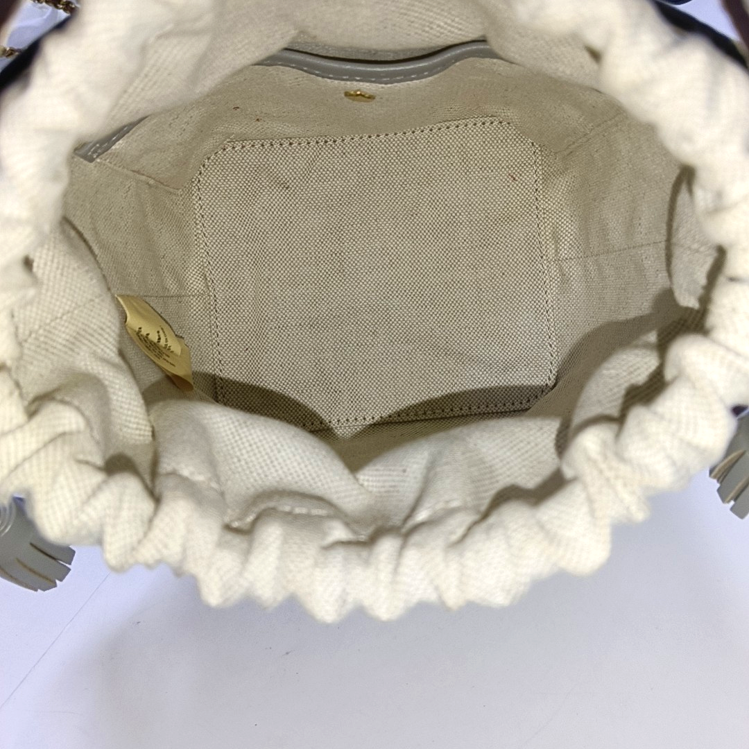 Kate Spade Bucket bag White leather snake-pattern shoulder bag/handbag/crossbody bag Golden hardware Removable shoulder strap-(SKU)-942670140