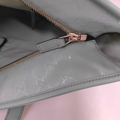 GUCCI GG Imprime Blue Special Material Monogrammed Single Shoulder Bag Silver Hardware-(SKU)-942450602