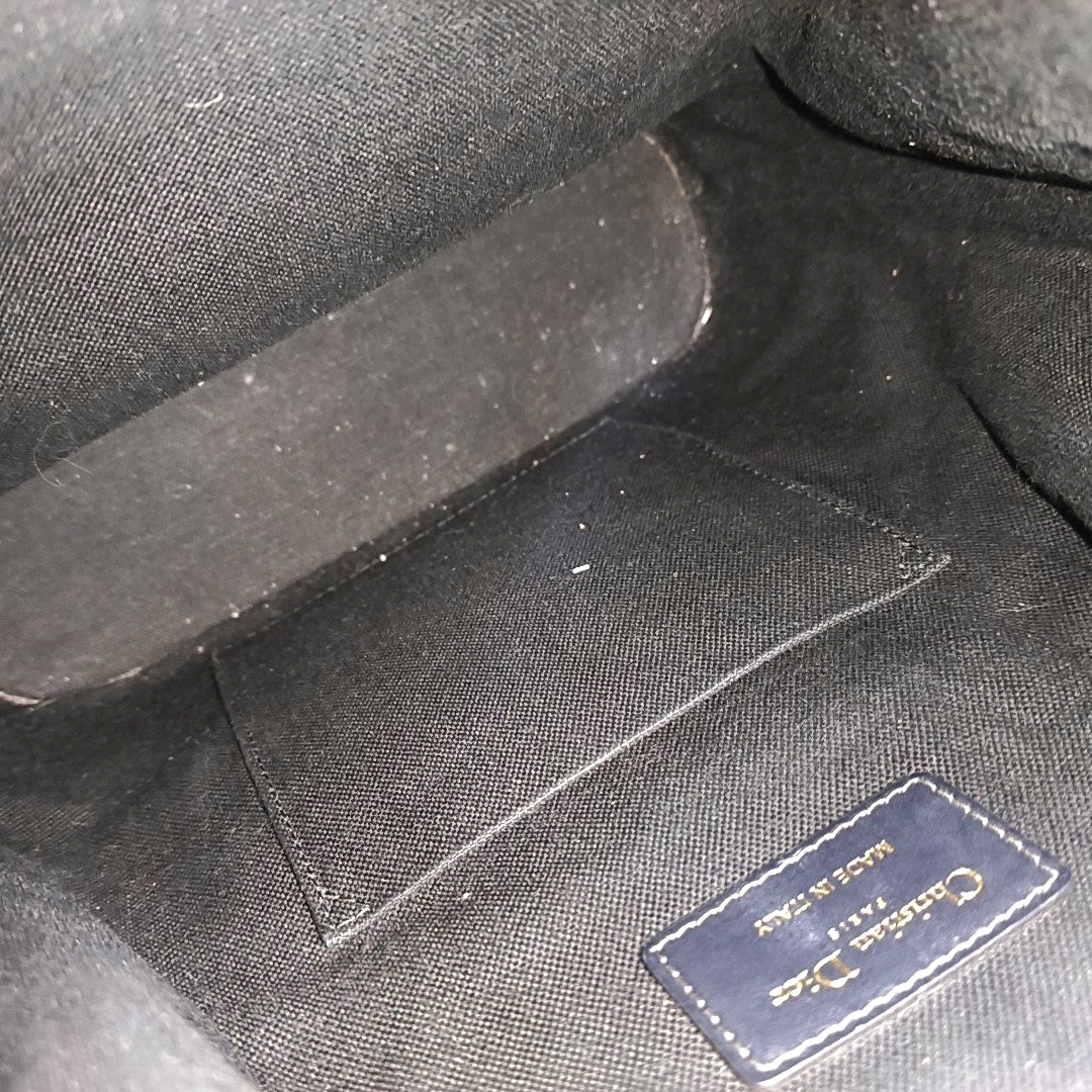 DIOR C'Est Dior Medium Gray Canvas Monogram Jacquard Shoulder Bag with Chain Strap, Gold Hardware, 2 Removable Shoulder Straps-(SKU)-956765138