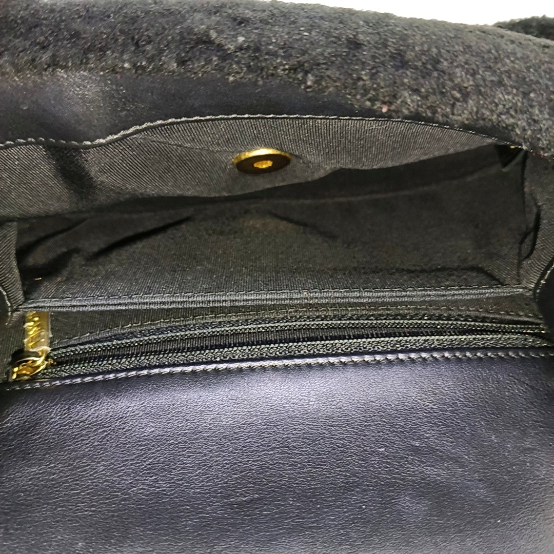 CHANEL COCO HANDLE Small Size Black Wool Calfskin Shoulder Bag, Handbag, Crossbody Bag with Detachable Strap-(SKU)-966024860