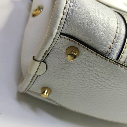 BURBERRY Minford Small size White Cowhide Single Shoulder Handbag Crossbody Bag Golden hardware Removable shoulder strap-(SKU)-952428263