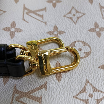 LOUIS VUITTON SOFT TRUNK Medium White Coated Canvas Monogram Soft Trunk Shoulder Bag with Detachable Strap, Gold Hardware-(SKU)-968883980