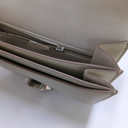 HERMÈS 2002 20 Cement Grey Evercolor Calfskin Crossbody Shoulder Bag with Silver Hardware, C-(SKU)-966838691
