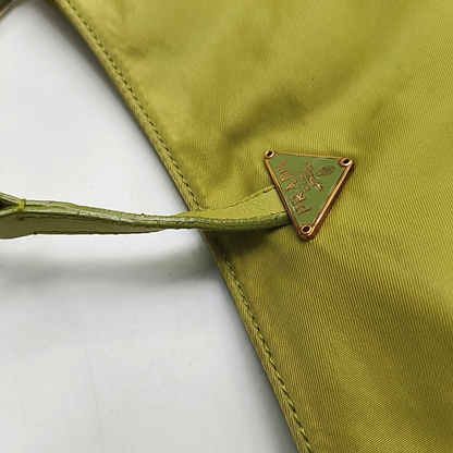 PRADA Green Nylon Logo Shoulder Bag Golden hardware-(SKU)-955381883
