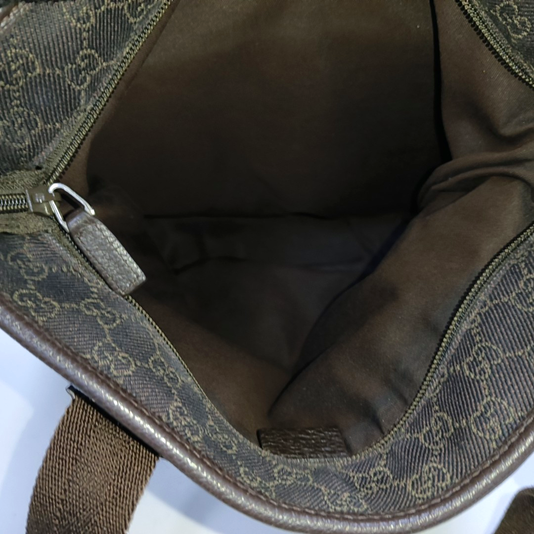 GUCCI Tote bag Brown Canvas Monogrammed Single Shoulder Bag Golden hardware-(SKU)-958908868