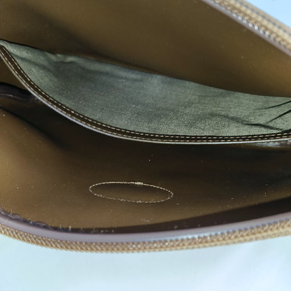 BURBERRY Khaki Canvas Handbag Brown Hardware-(SKU)-954910626
