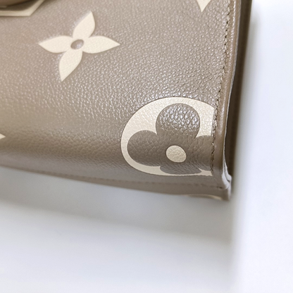 LOUIS VUITTON ONTHEGO Small Grey Calfskin Monogram Jungle Bag Shoulder Bag Tote Bag Crossbody Strap Gold Hardware Removable Strap-(SKU)-963972378