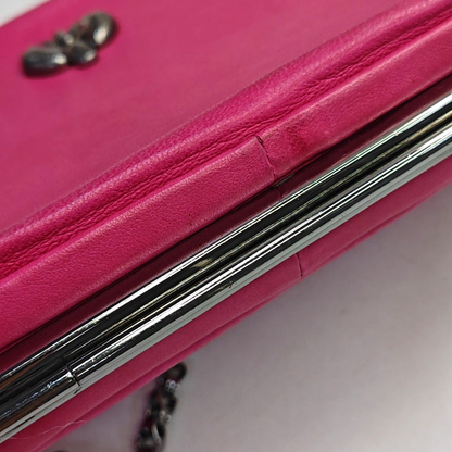 CELINE Fuchsia Cowhide Handbag Single Shoulder Bag Ruthenium color hardware Removable shoulder strap-(SKU)-948940978