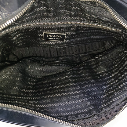 PRADA Beige nylon single shoulder bag handbag Silver Hardware-(SKU)-953446216