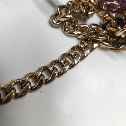 CHANEL TWO TONE CHAIN HANDLE Purple Calfskin Quilted Chain Handle Crossbody Shoulder Bag Gold Hardware 32 Opening-(SKU)-970183733