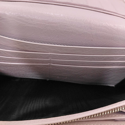 BALENCIAGA Classic City Light Pink Lamb Leather Stud Biker Wallet Silver Hardware-(SKU)-954228884