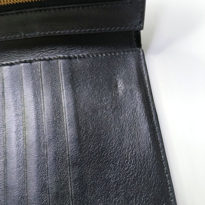 CELINE Medium size Black Cowhide Wallet Golden hardware-(SKU)-957043461