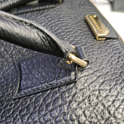 BURBERRY Clifton Black Cowhide Single Shoulder Bag Tote Bag Golden hardware Removable shoulder strap-(SKU)-950084408