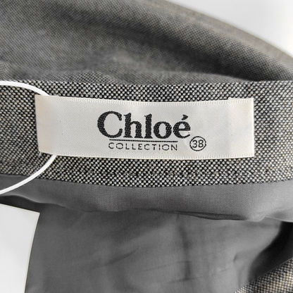 Chloé Mcode Spring and Autumn Grey Wool Women's Short Skirt-(SKU)-940083622