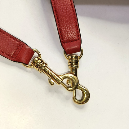 CELINE TRAPEZE Medium size Red Cowhide Swing Bag Single Shoulder Bag Handbag Golden hardware Removable shoulder strap-(SKU)-950729594