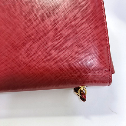 FERRAGAMO Ginny Red Cowhide Crossbody Single Shoulder Bag Golden hardware-(SKU)-941055982