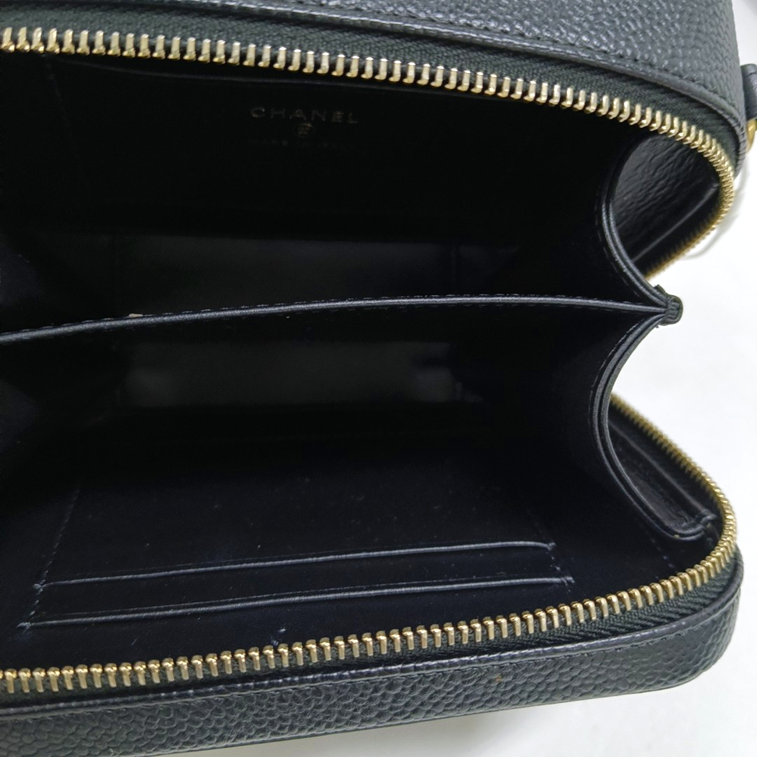 CHANEL FILIGREE black leather quilted diamond pattern crossbody bag shoulder bag gold hardware 27 opening-(SKU)-947863441