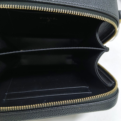 CHANEL FILIGREE black leather quilted diamond pattern crossbody bag shoulder bag gold hardware 27 opening-(SKU)-947863441