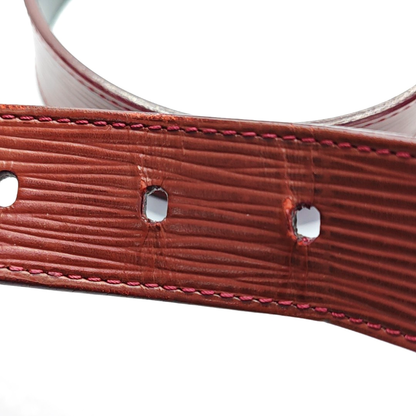 LOUIS VUITTON Red Coated Canvas Buckle Men's Belt Long108cm Width3cm-(SKU)-933530970