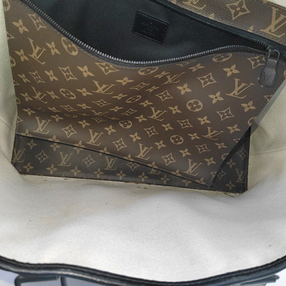 LOUIS VUITTON WEEK-END Large Size Brown Coated Canvas Monogram Single Shoulder Bag Handbag Black Hardware Removable Shoulder Strap-(SKU)-955520114